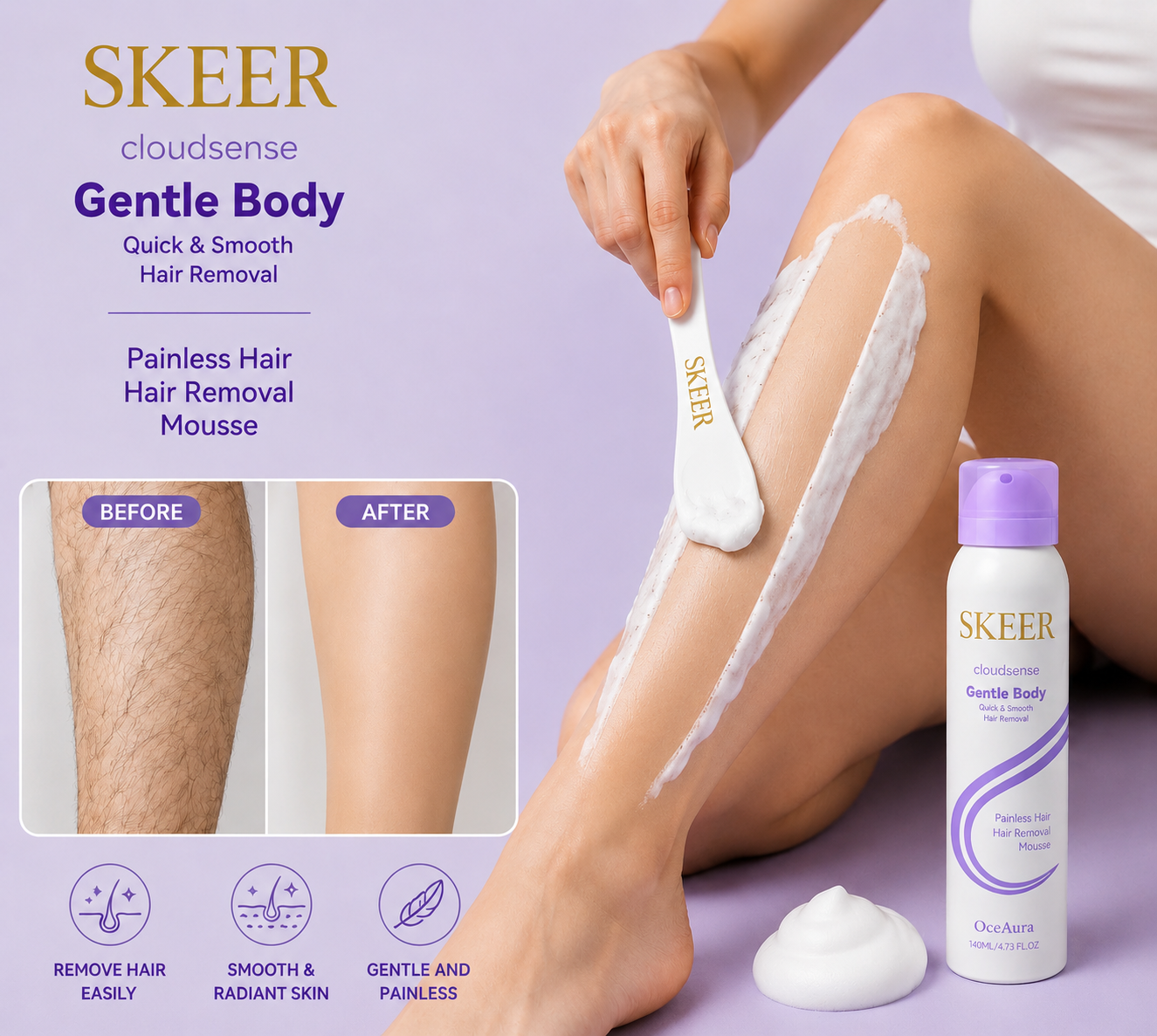 SKEER SPRAY ON HAIR REMOVAL MOUSSE
