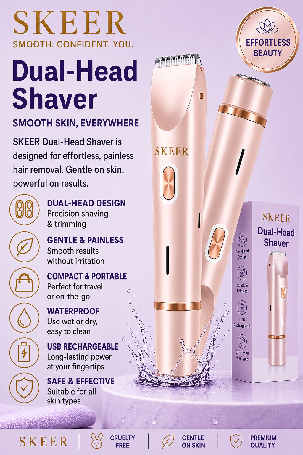SKEER™ Dual Headed Electric Shaver