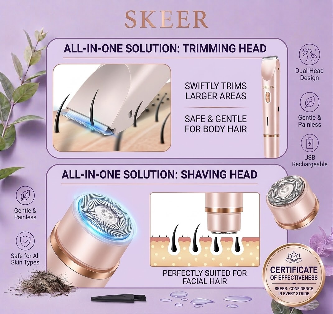 SKEER™ Dual Headed Electric Shaver